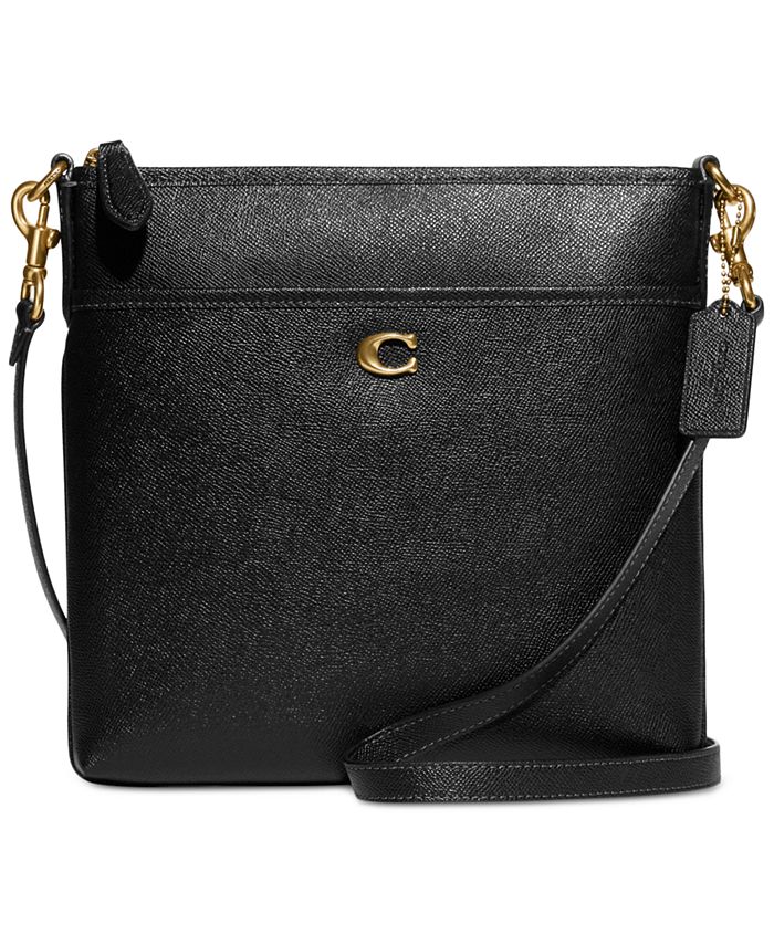 COACH Cross Grain Leather Kitt 26 Black One Size: Handbags