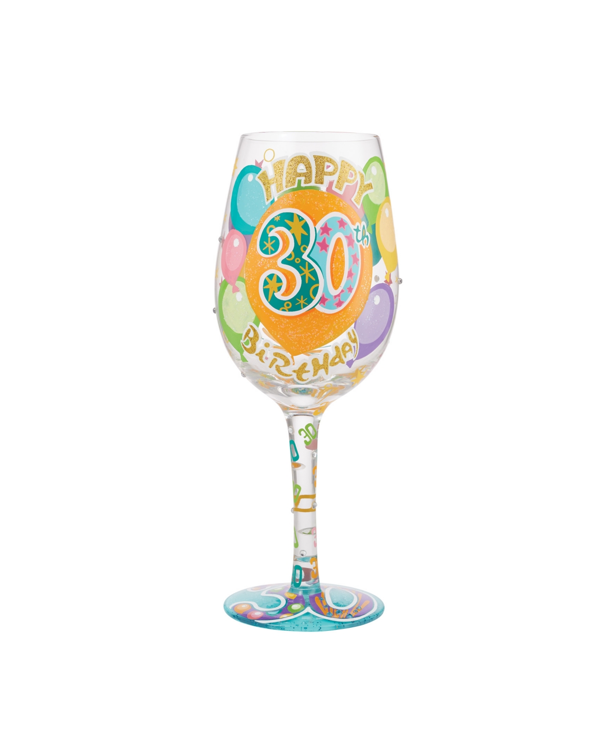 Enesco Lolita Happy 30th Birthday Wine Glass, 15 oz In Multi