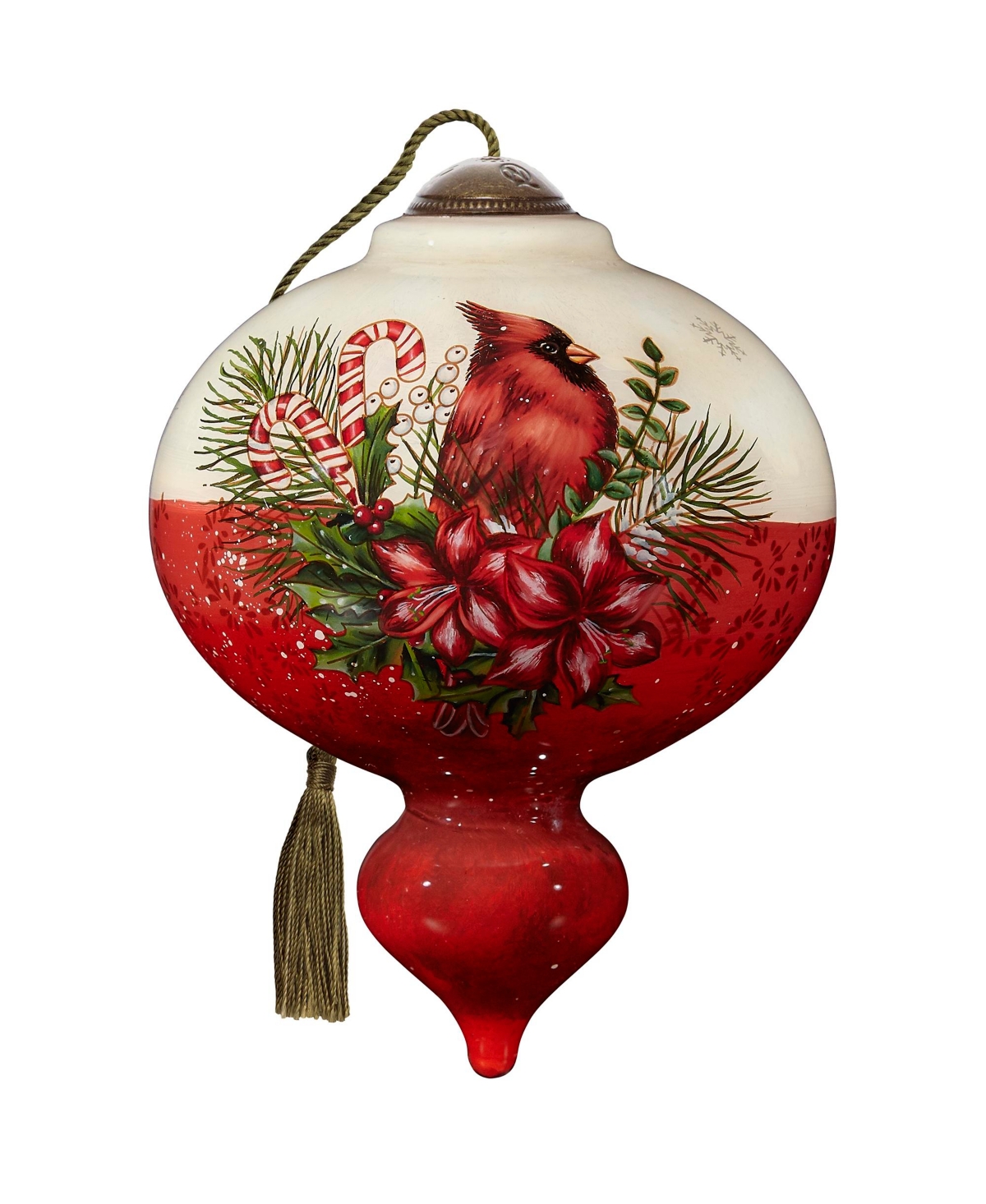 Precious Moments Ne'qwa Art 7221124 Peace And Joy Hand-painted Blown Glass Ornament In Multicolor