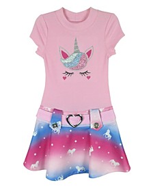 Toddler Girls Cap Sleeve Unicorn Marsha Dress