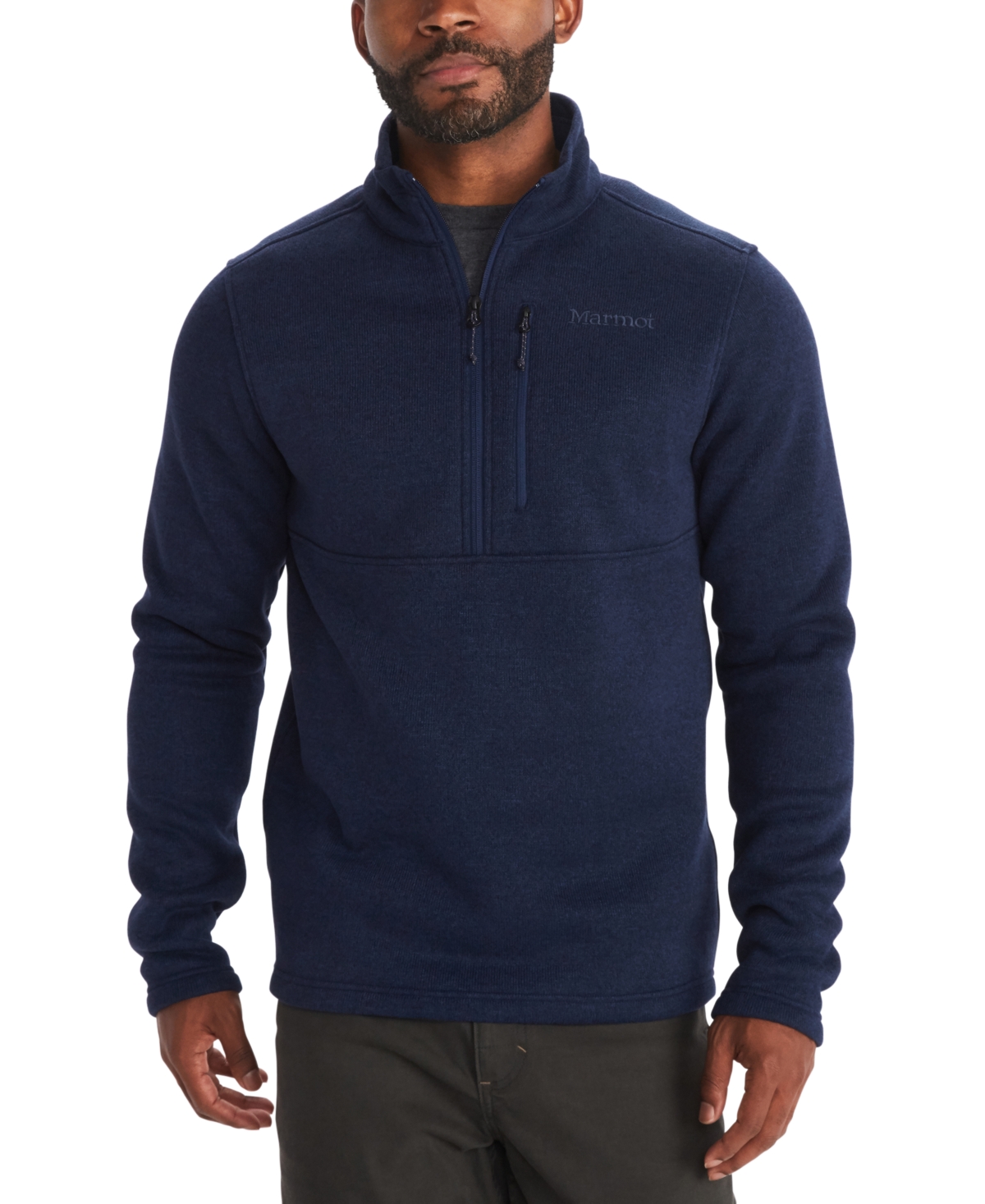 Mens Drop Line 1/2 Zip Sweater Fleece Jacket - Arctic Navy