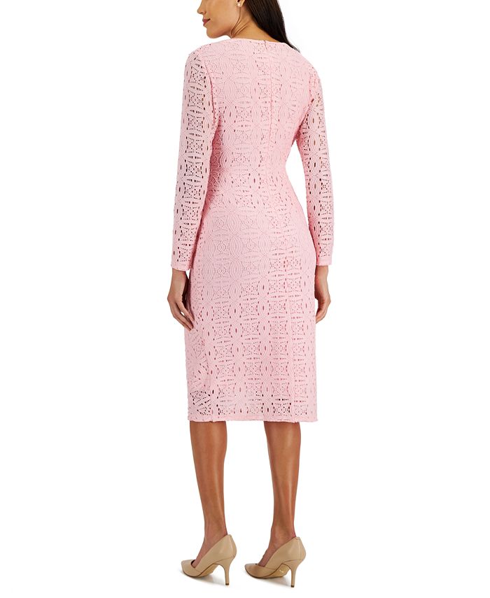 Kasper Lace SidePleated Bodycon Midi Dress Macy's