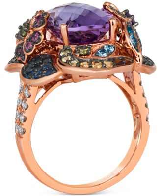 Crazy Collection&reg; Multi-Gemstone (7-7/8 ct. t.w.) & Nude Diamond (3/8 ct. t.w.) Statement Ring in 14k Rose Gold