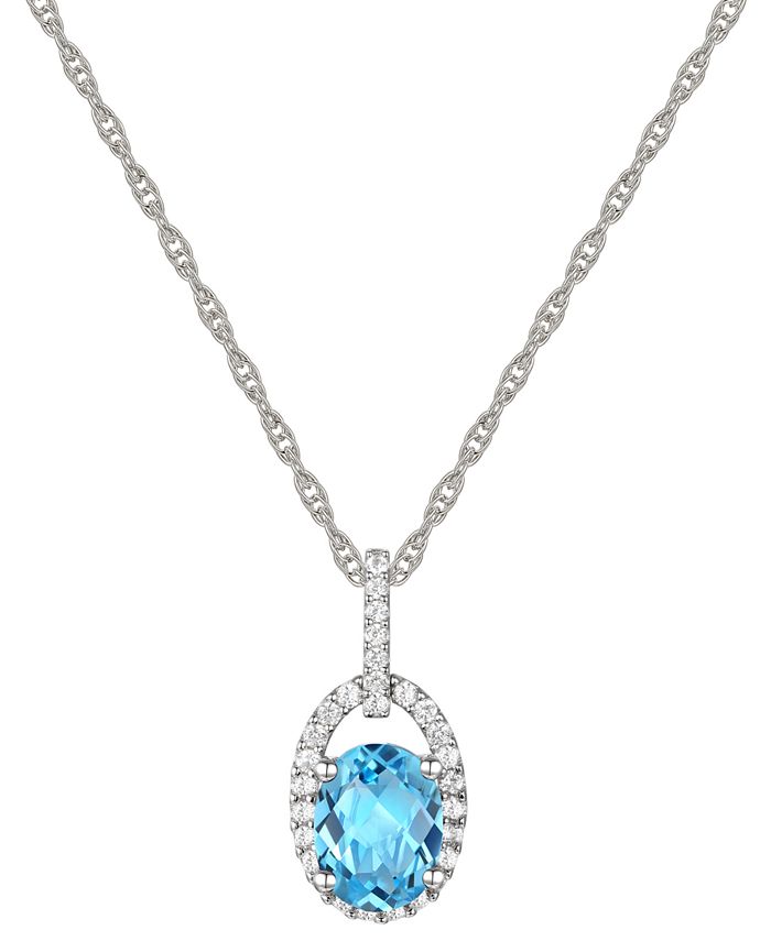 Macy's blue topaz necklace deals