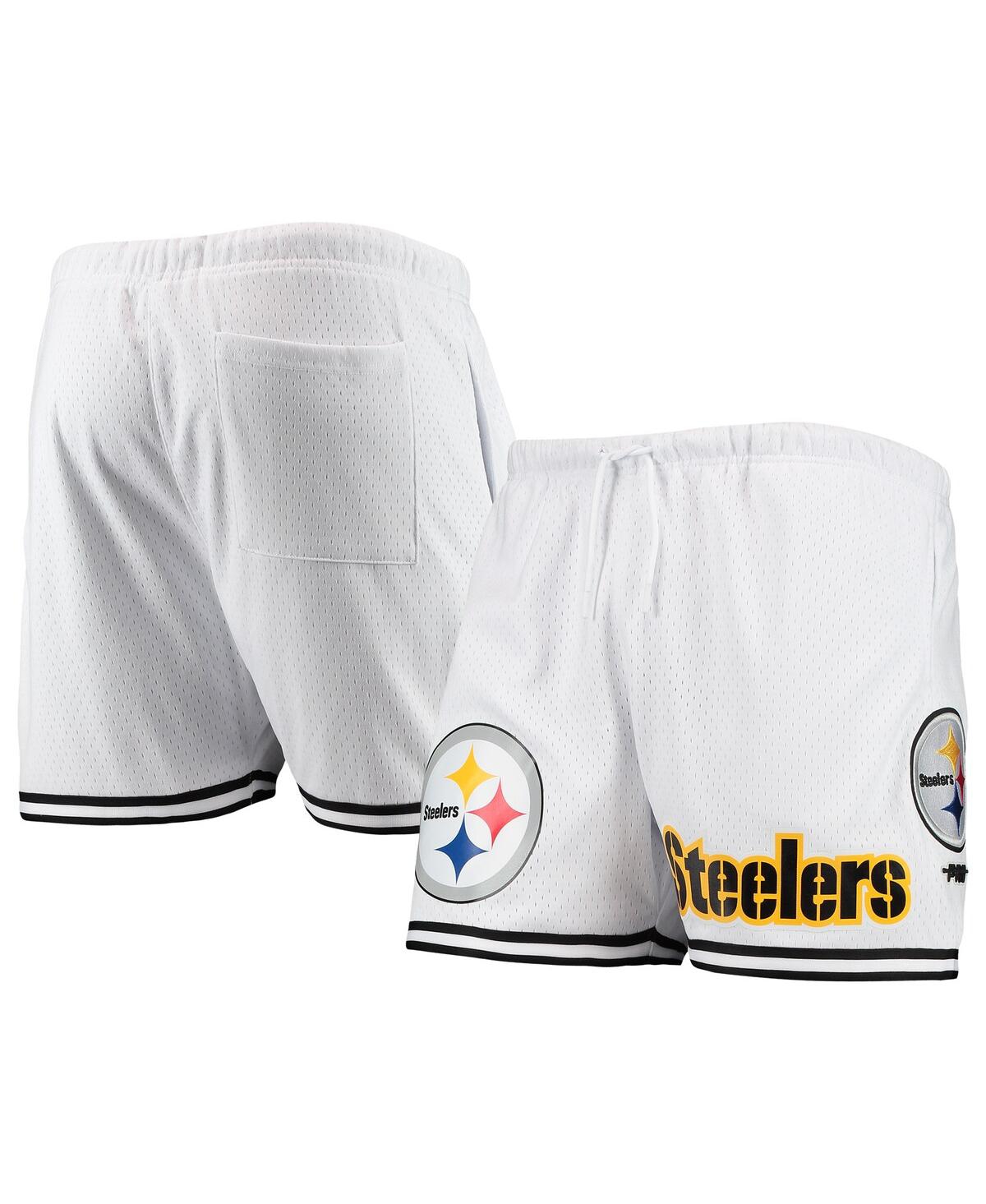 Shop Pro Standard Men's  White, Black Pittsburgh Steelers Mesh Shorts In White,black