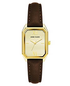 Women's Brown Genuine Leather Strap Watch, 24mm