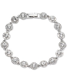 Silver-Tone Crystal Stone Flex Bracelet