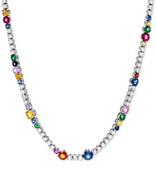 Multi-Gemstone (11-1/2 ct. t.w.) & Diamond (3-1/3 ct. t.w.) 16" Color Necklace in 14k White Gold