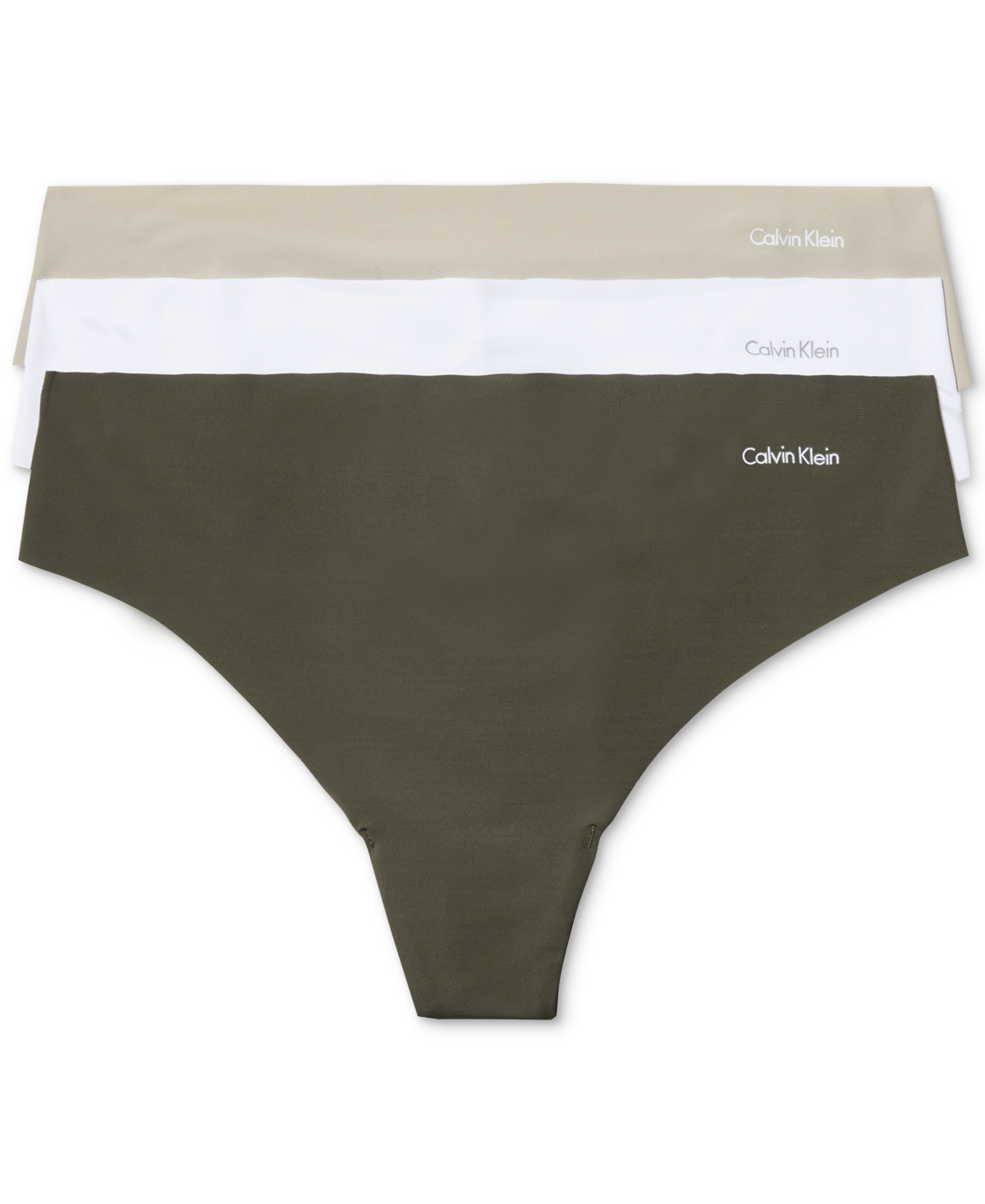 Calvin Klein Women's Invisibles 3-Pack Thong Underwear QD3558