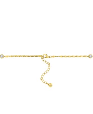 Cubic Zirconia Diamond Cut Station Necklace