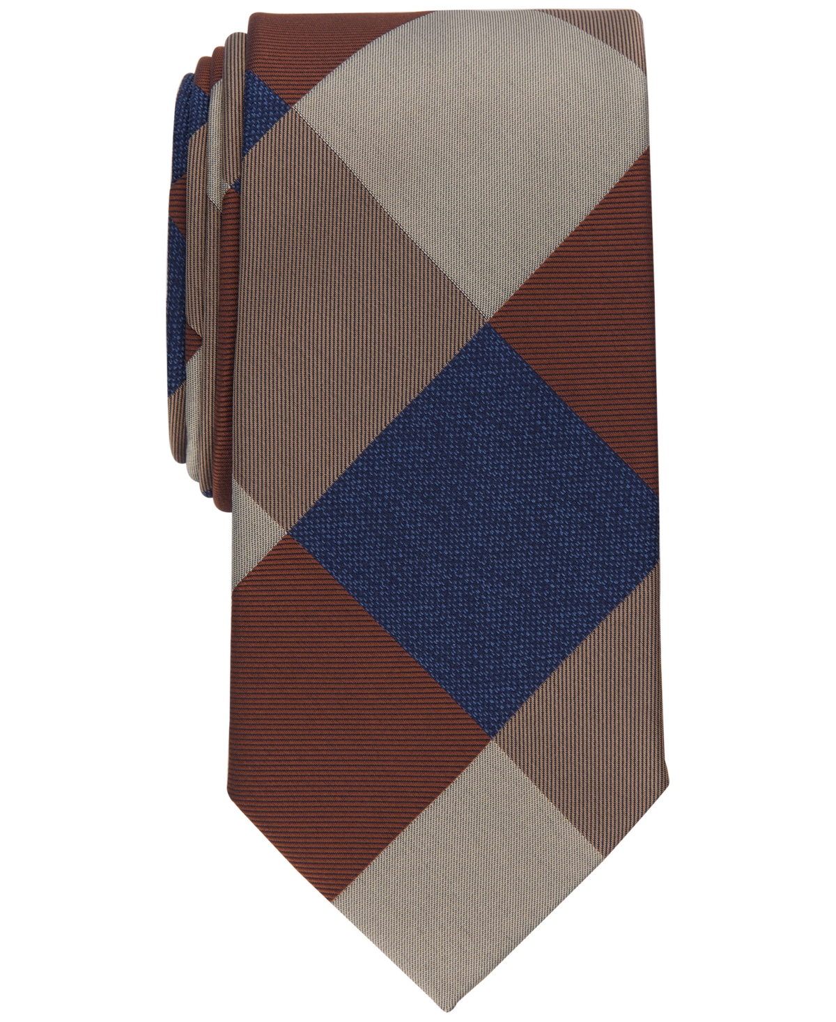 Perry Ellis Men's Holbrook Classic Check Tie In Taupe