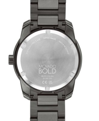 Men's Swiss Bold Verso Gunmetal Ion-Plated Steel Bracelet Watch 42mm
