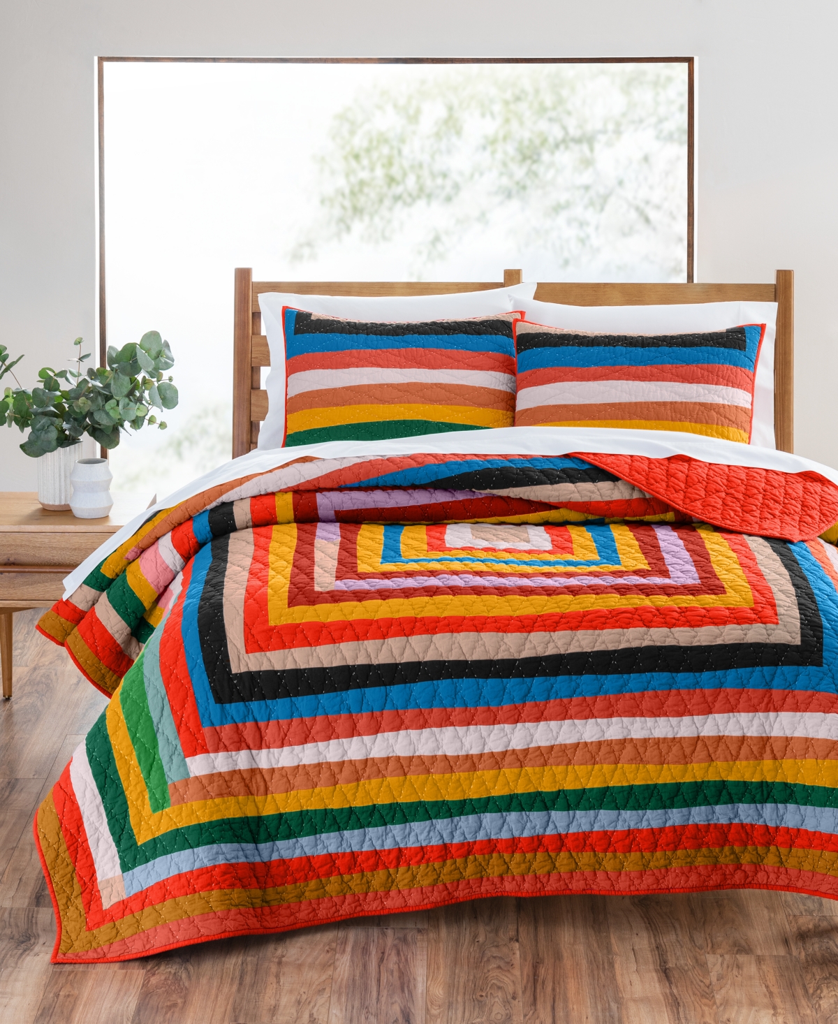 Gee's Bend Lucy T Pettway 3 Showstopper Quilt, King, Created For Macy's In Red Multi ModeSens