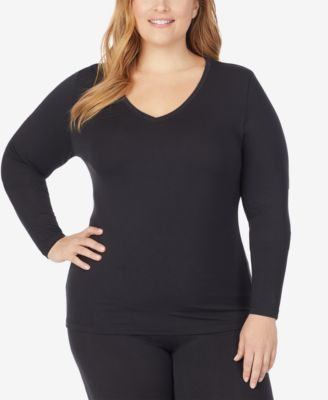 Plus Size Softwear with Stretch V-Neck Top 