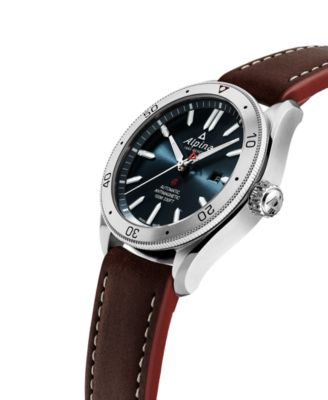 Alpina Men's Swiss Automatic Alpiner 4 Brown Leather Strap Watch 44mm