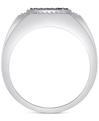 Men's Black Diamond (1/3 ct. t.w.) & White Diamond (1/6 ct. t.w.) Ring in Sterling Silver