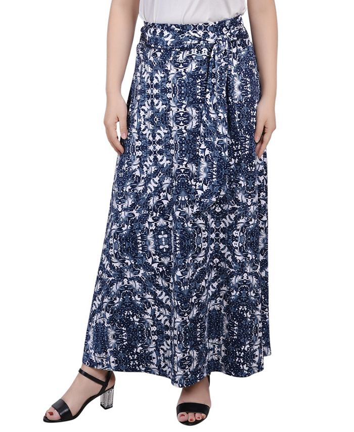 NY Collection Women's Missy Maxi Skirt with Sash Waist Tie & Reviews ...