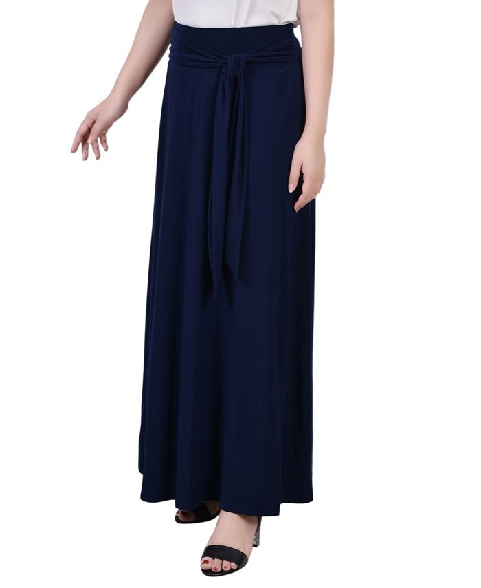 NY Collection Women's Missy Maxi Skirt with Sash Waist Tie - Macy's