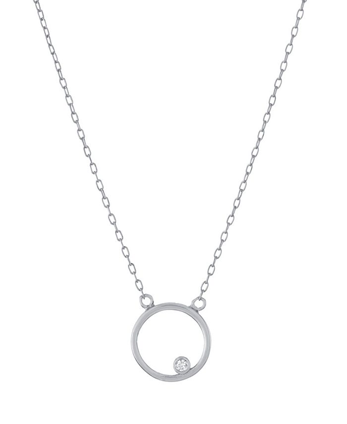 Giani Bernini Clear Cubic Zirconia Circle Necklace - Macy's