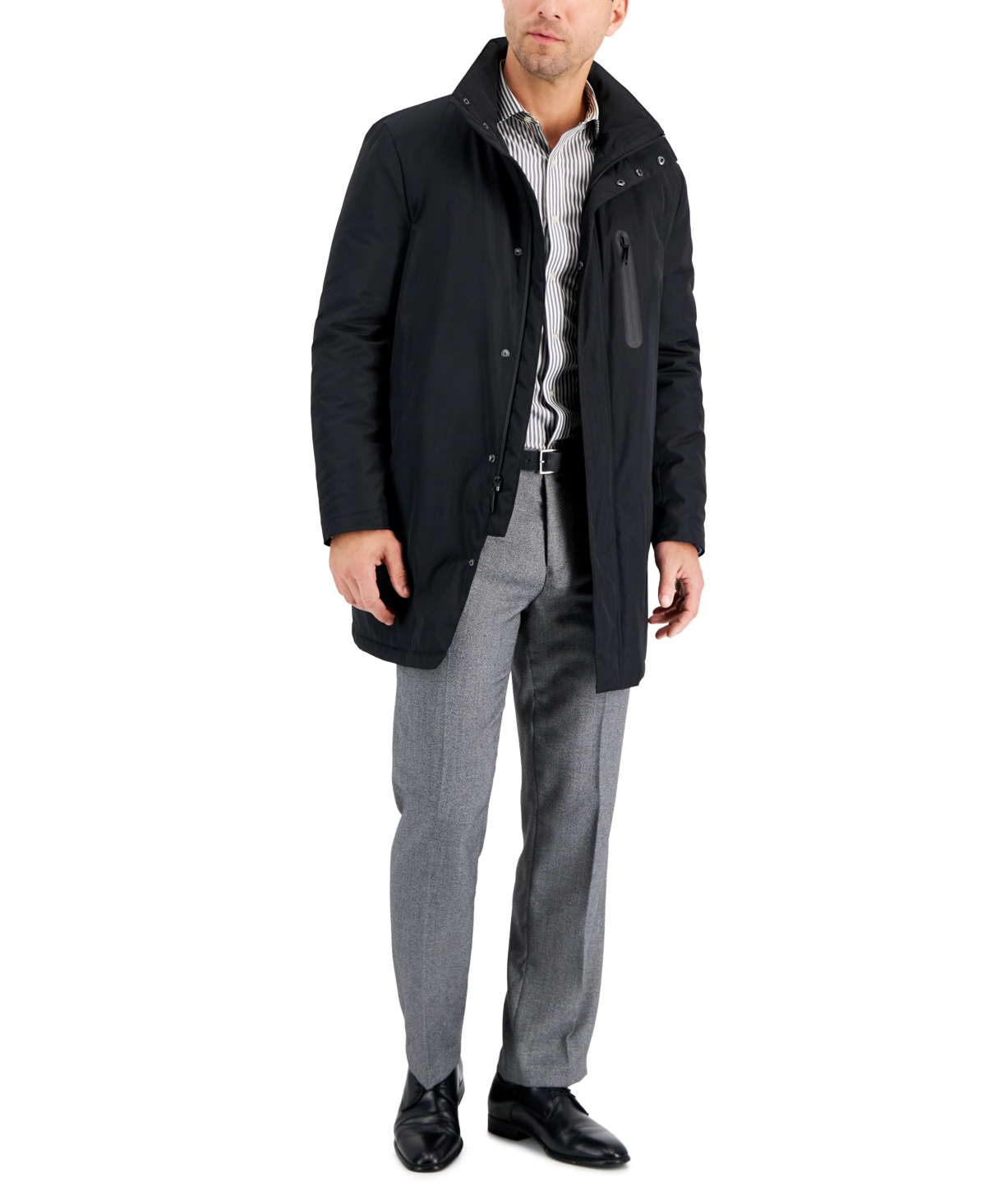 Calvin Klein Men's Slim-fit Extreme Raincoat In Black