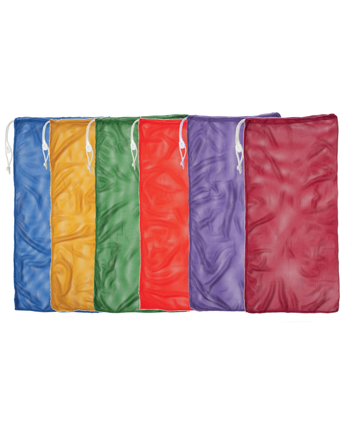 Champion Sports 24" X 48" Mesh Equipment Bag, Pack Of 6 In Gold-tone,green,orange,purple,royal