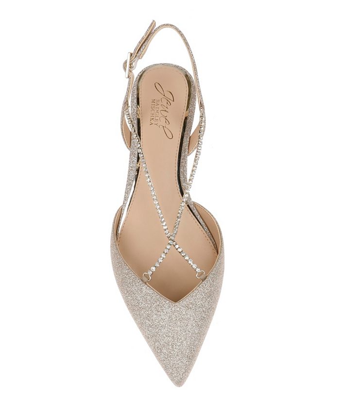 badgley mischka gold flats