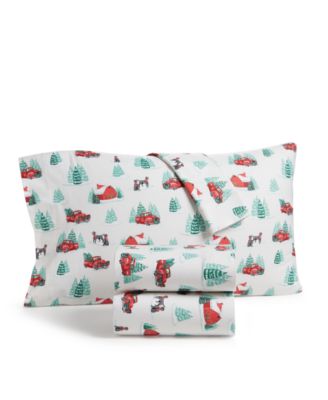 Martha Stewart Collection Holiday Printed Cotton Flannel 3 Pc Sheet   22378338 Fpx.tif