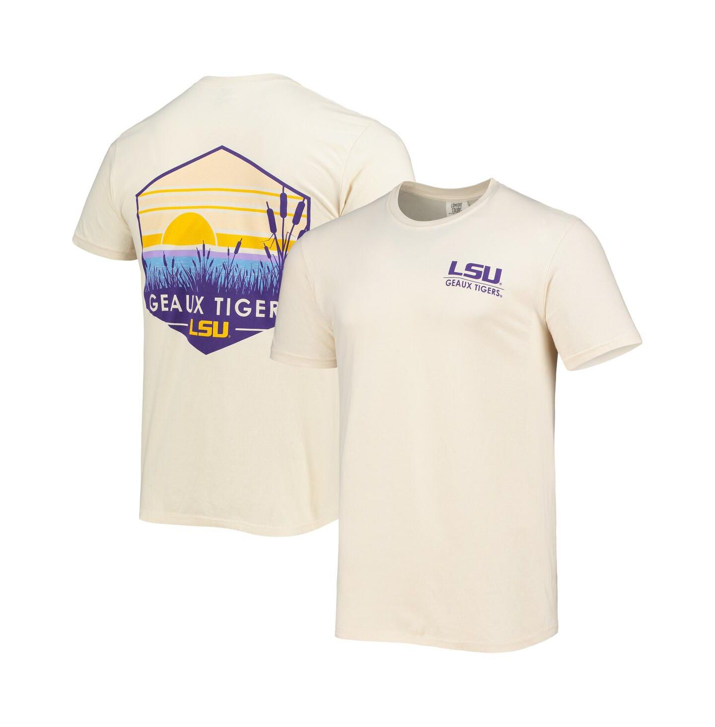 Мужская футболка Image One Cream LSU Tigers Landscape Shield Comfort Colors — фото 1