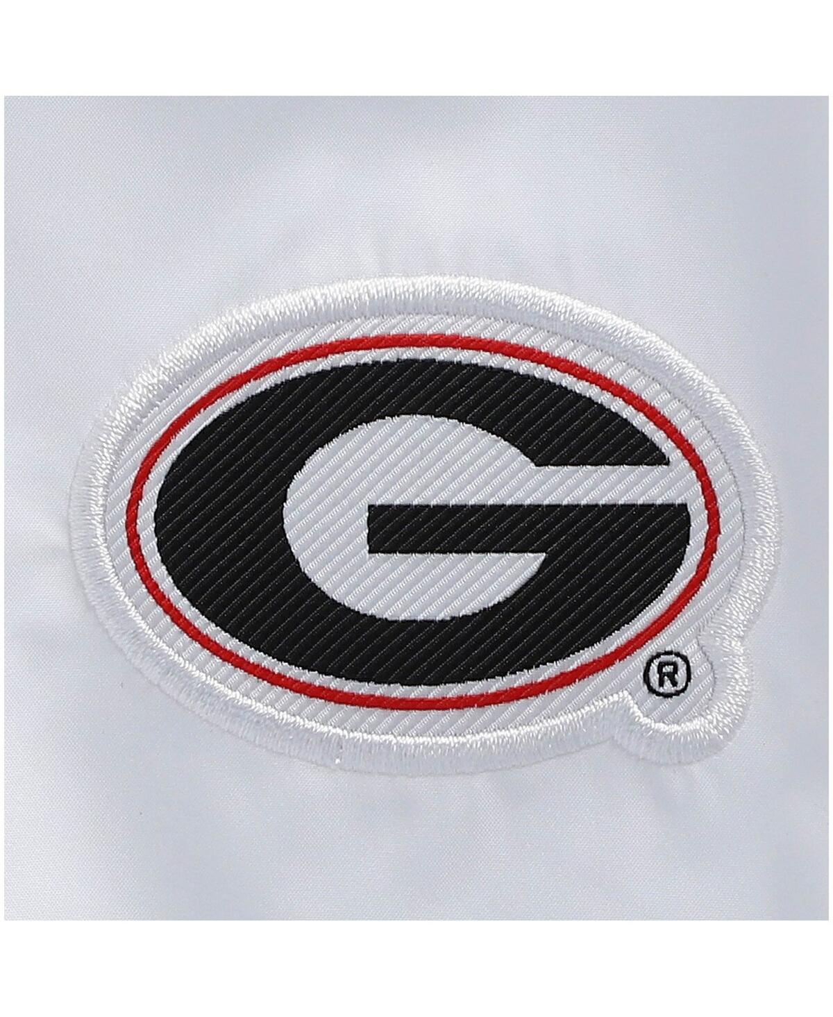 Shop Nike Men's  White Georgia Bulldogs Coaches Half-zip Pullover Jacket