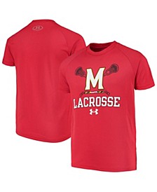 Boys Youth Red Maryland Terrapins Lacrosse Performance T-shirt