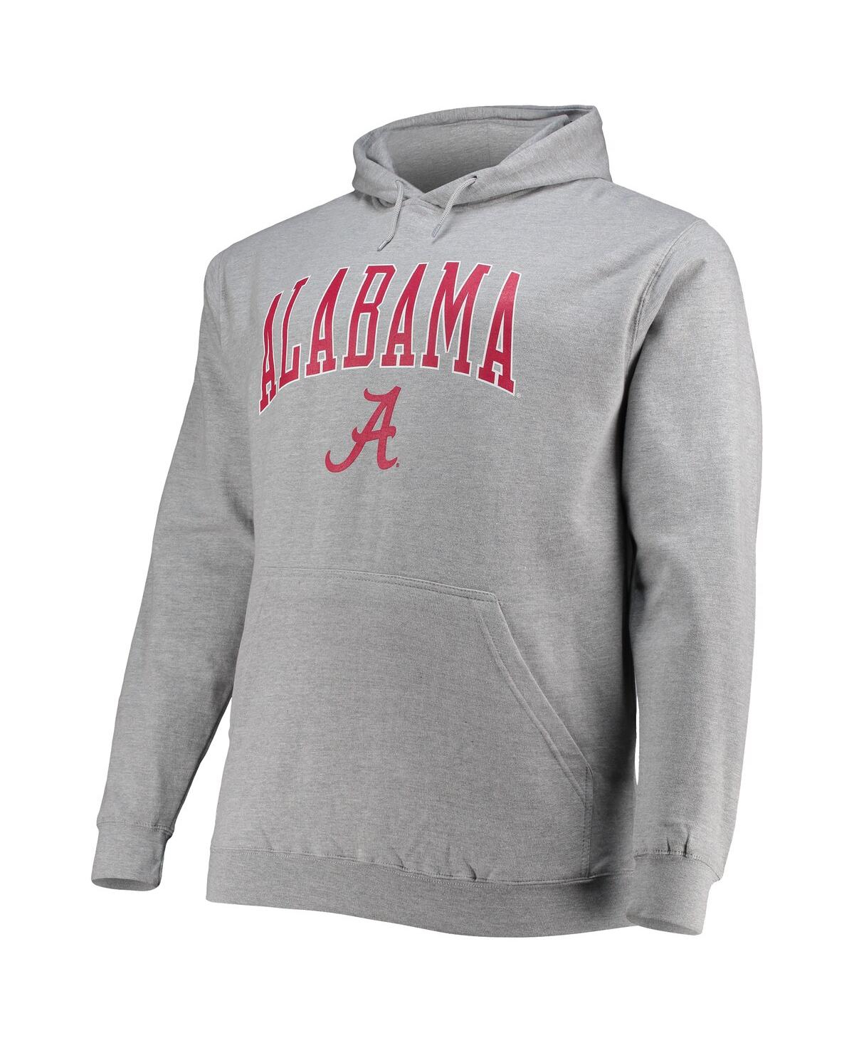 Shop Champion Men's  Heather Gray Alabama Crimson Tide Big And Tall Arch Over Logo Powerblend Pullover Hoo
