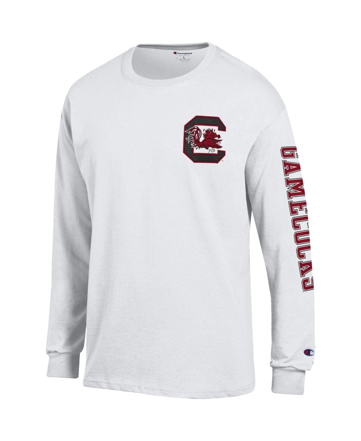 Men's ChampionSouth Carolina Gamecocks Team Stack 3-Hit Long Sleeve T-shirt - White