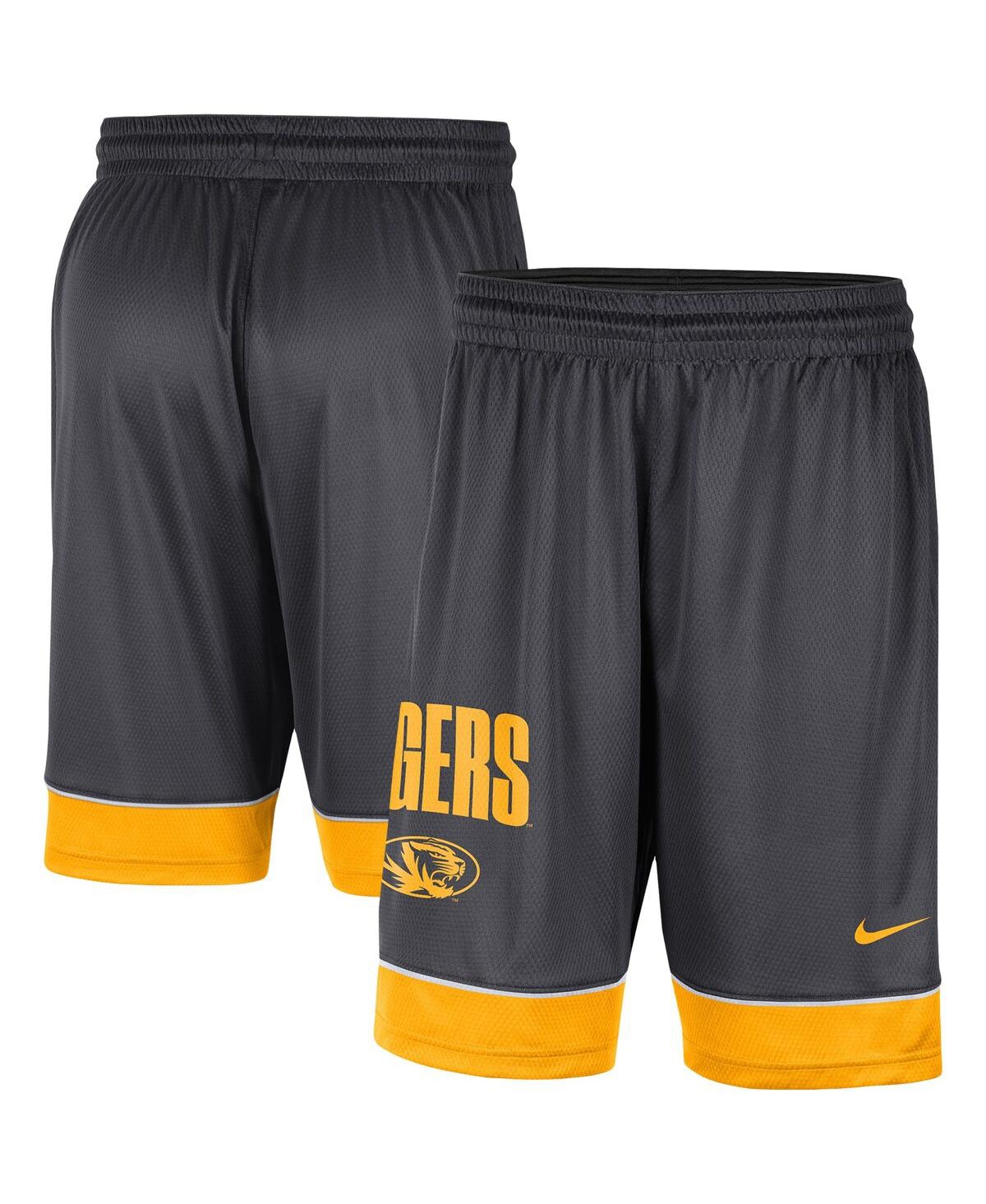 Men's Nike Charcoal and Gold Missouri Tigers Fast Break Shorts