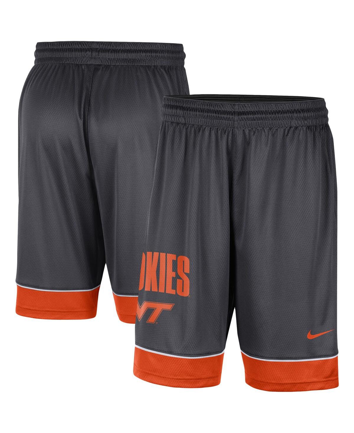 Men's Nike Charcoal and Orange Virginia Tech Hokies Fast Break Shorts