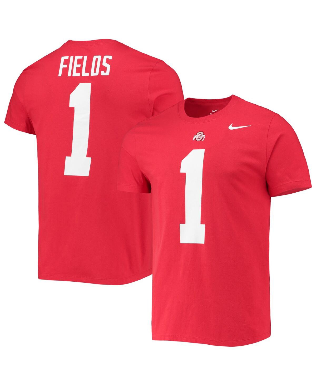 Men's Nike Justin FieldsOhio State Buckeyes Alumni Name and Number Team T-shirt - Scarlet