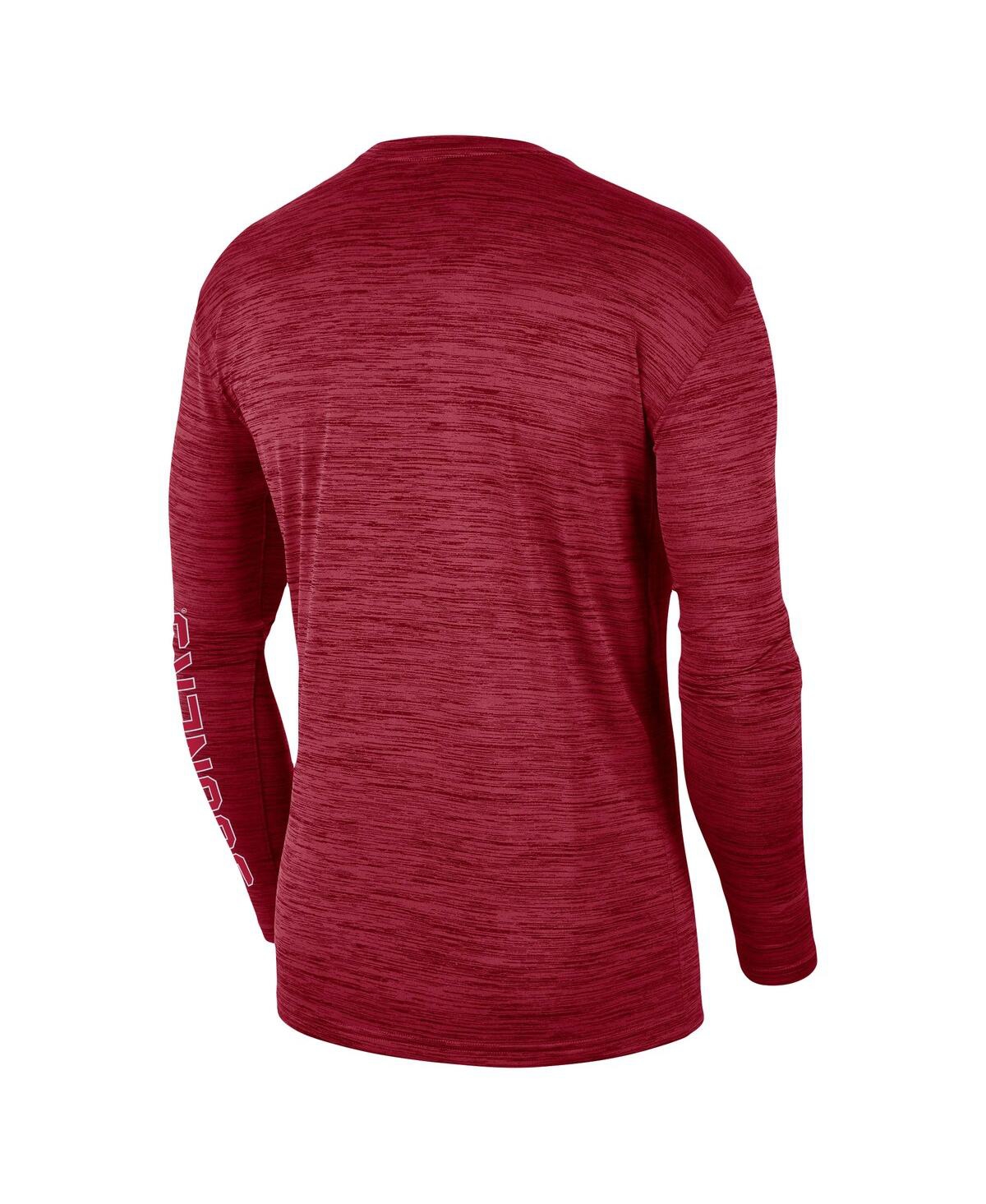Men's NikeOklahoma Sooners Velocity Legend Team Performance Long Sleeve T-shirt - Crimson