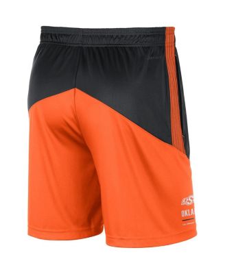 Men's Black and Orange Oklahoma State Cowboys Team Performance Knit Shorts