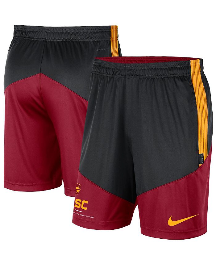 Nike Men's Black and Cardinal USC Trojans Team Performance Knit Shorts ...