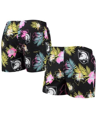 Men's Black Army Black Knights Neon Floral Swim Trunks