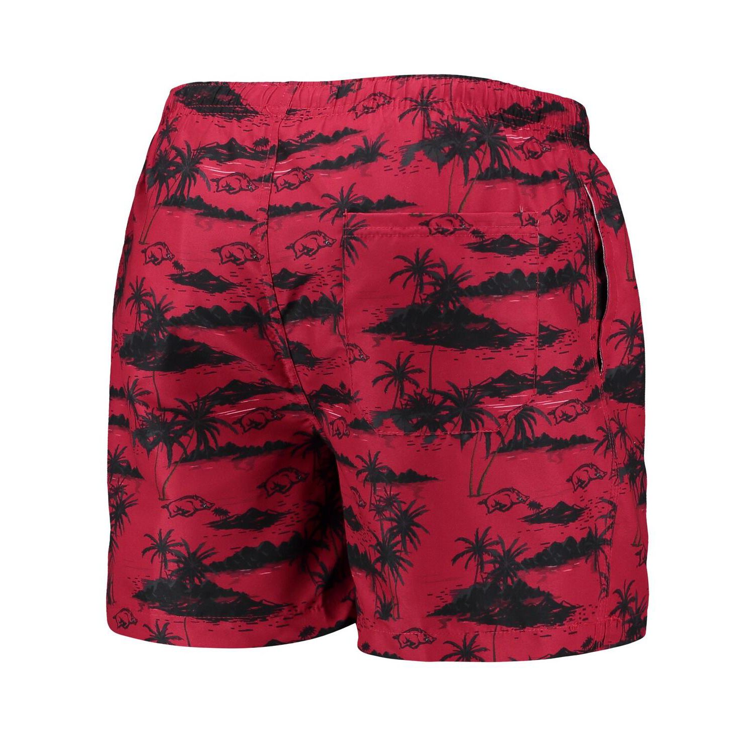 Men's Cardinal Arkansas Razorbacks Island Palm Swim Trunks