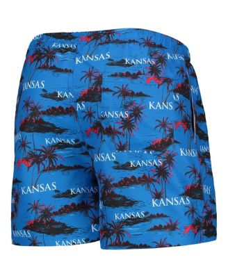 Men's Royal Kansas Jayhawks Island Palm Swim Trunks