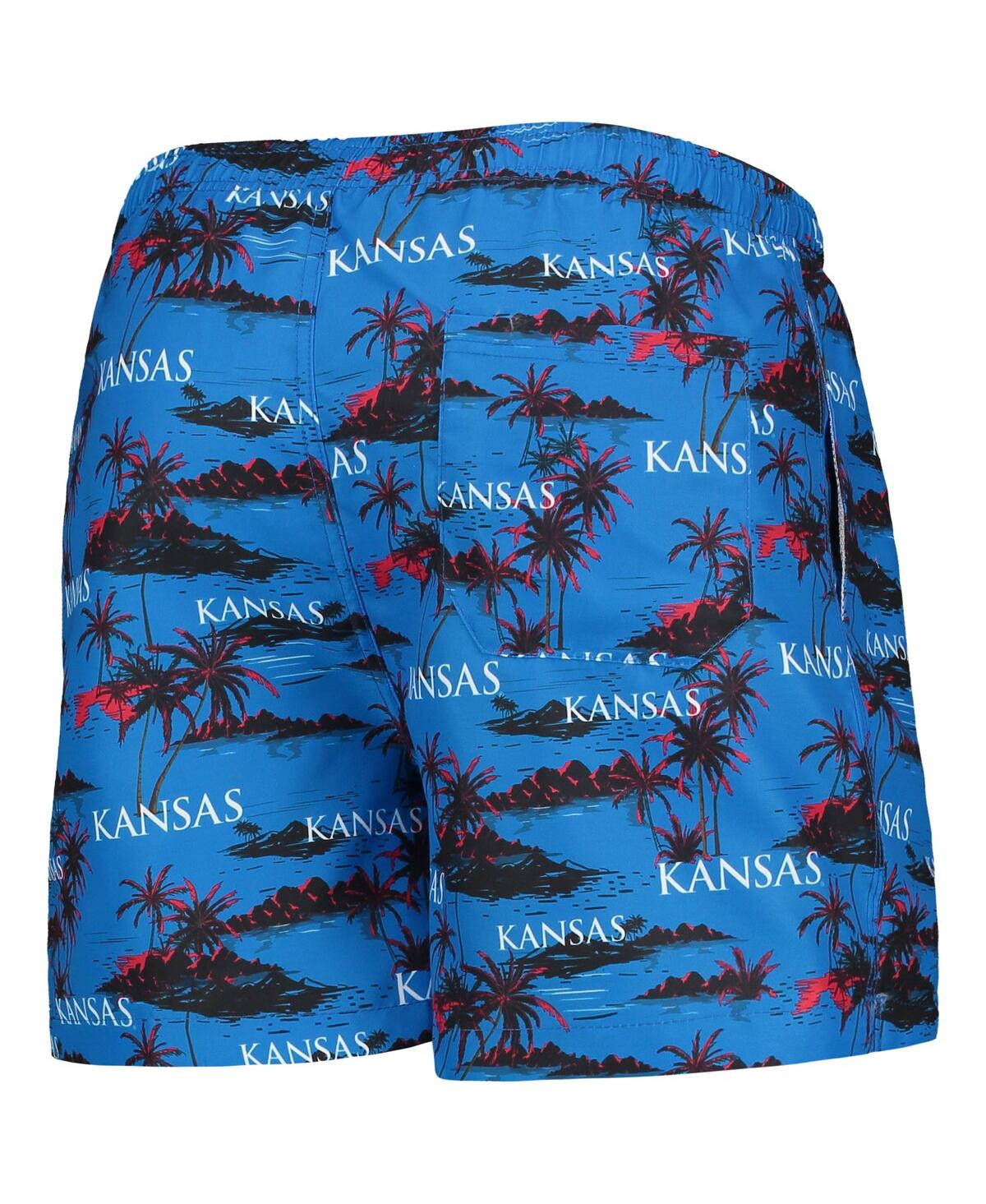 Shop Foco Men's  Royal Kansas Jayhawks Island Palm Swim Trunks