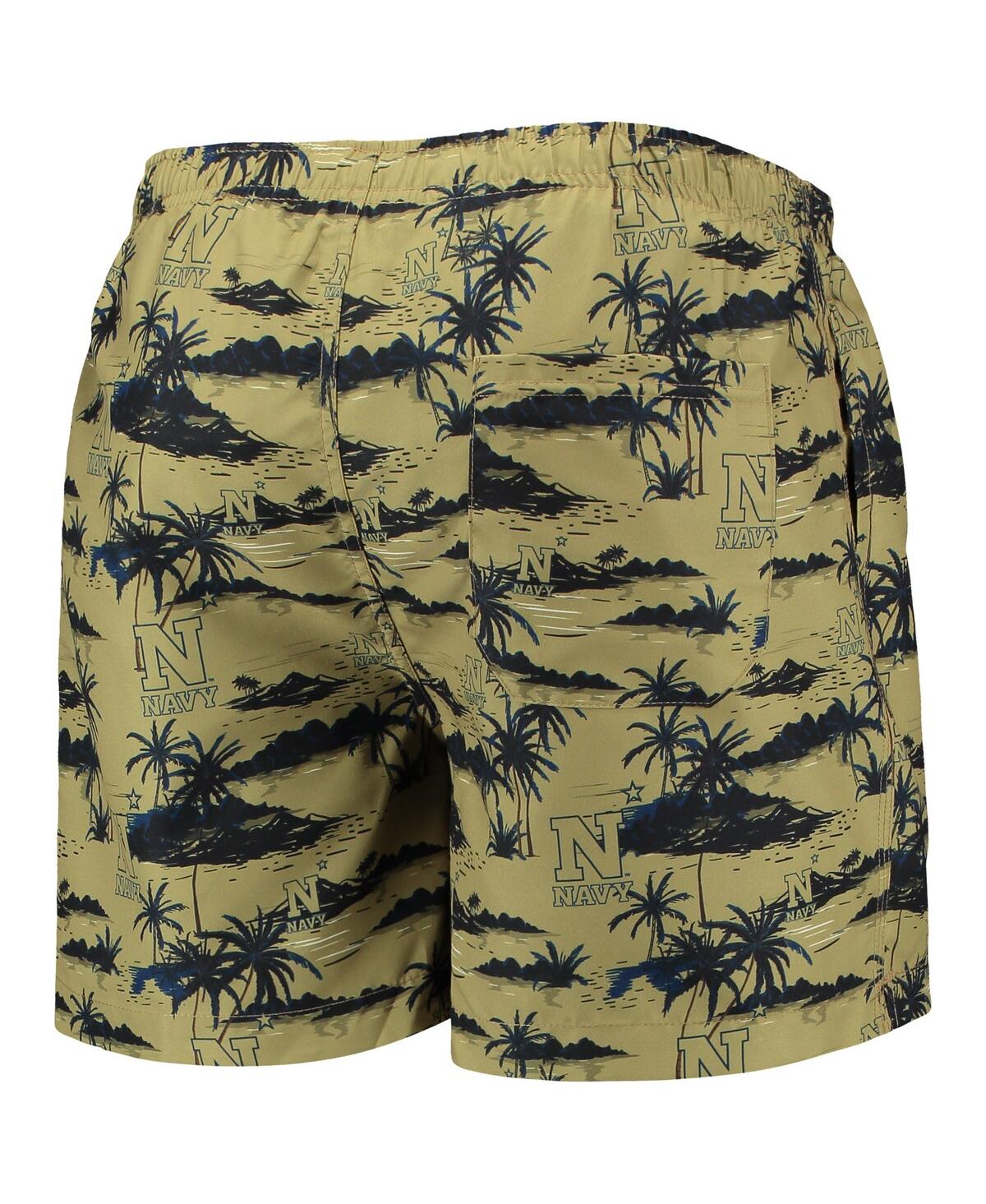 Shop Foco Men's  Gold Navy Midshipmen Island Palm Swim Trunks