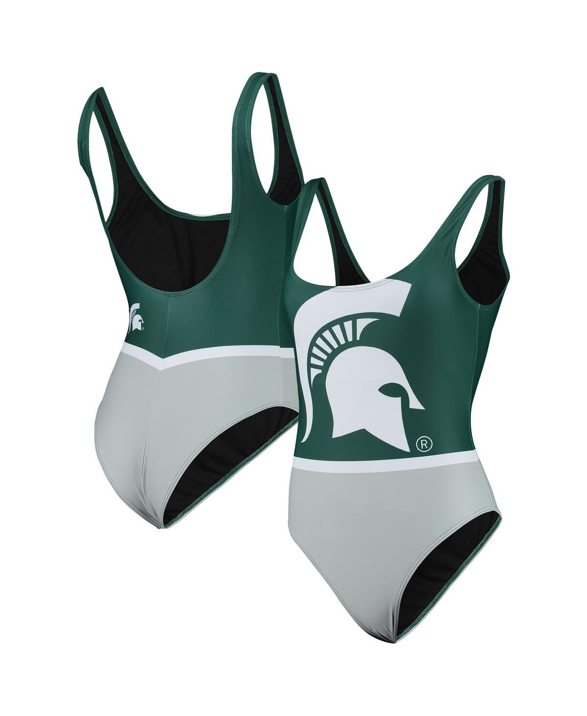 Women's Foco Green Michigan State Spartans One-Piece Bathing Suit - Green