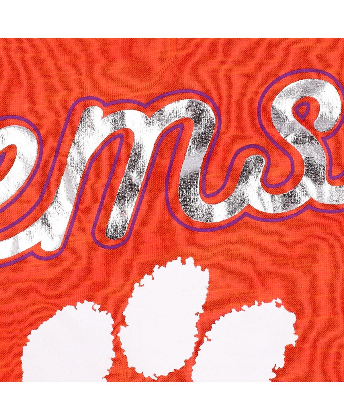 G-iii 4her By Carl Banks Orange Clemson Tigers Game Time Burnout Cover-up V-neck Dress In Orange