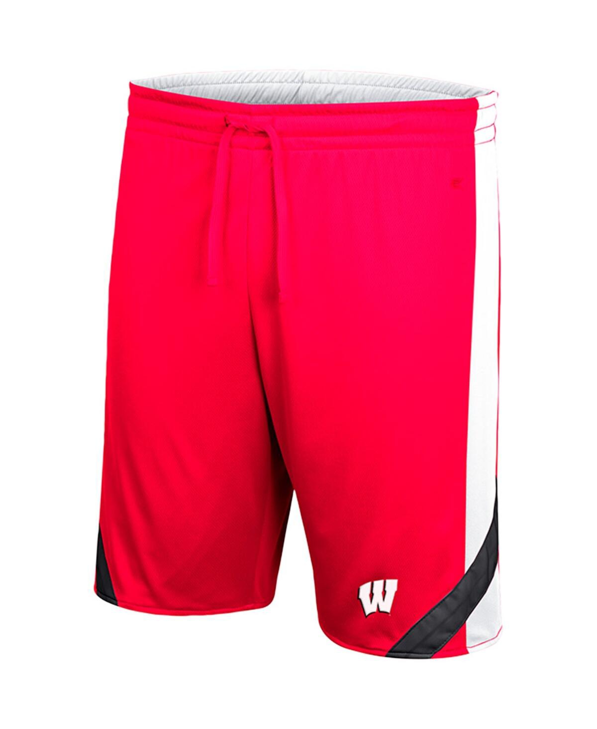 Shop Colosseum Men's  Red And White Wisconsin Badgers Am I Wrong Reversible Shorts In Red,white