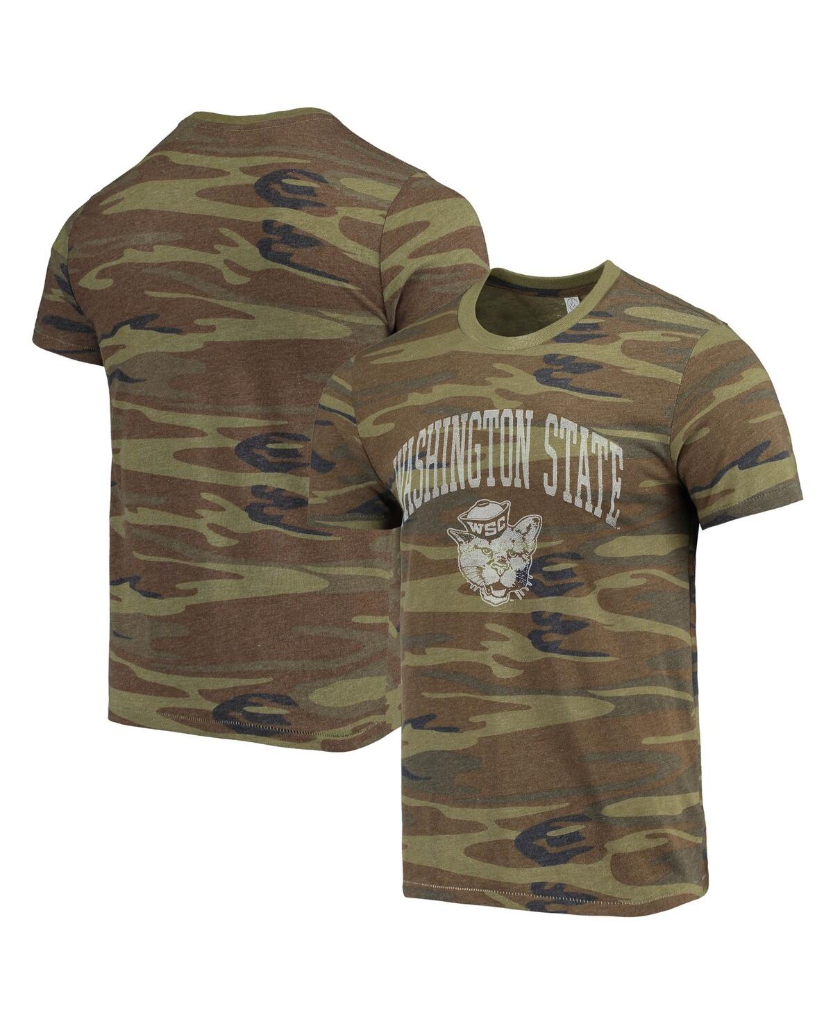 Men's Alternative Apparel Camo Washington State Cougars Arch Logo Tri-Blend T-shirt - Camo