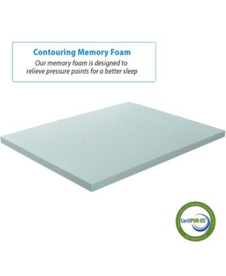 Gel Infused Mattress Topper Ventilated Design Memory Foam 3" Mattress Pad, Full