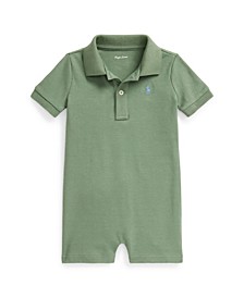 Baby Boys Soft Polo Shortall Rompers