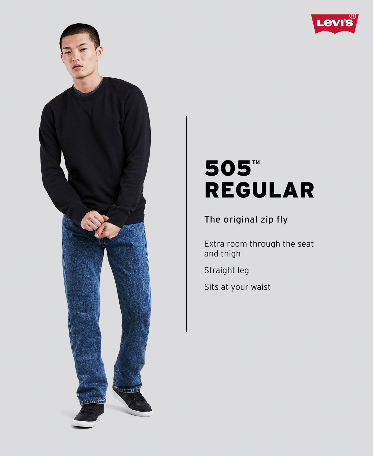 Levi's Men's 505 Regular Fit Stretch Jeans In Be Happy
